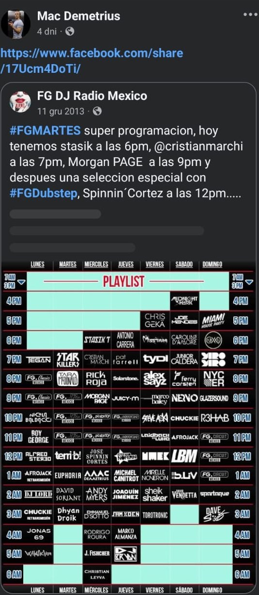 FG DJ Radio Mexico post, December 2013